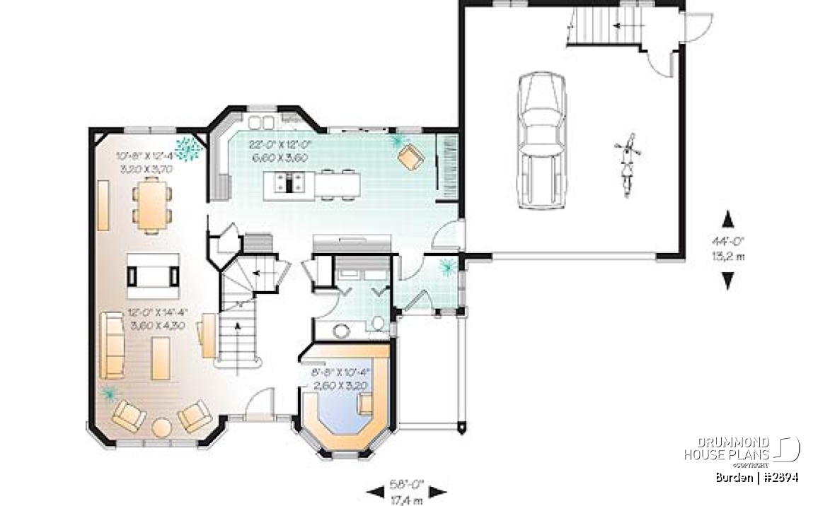 1st level - 3 bedroom Victorian inspired home, 2-car garage, bonus above garage, large double-sided fireplace, study / den - Burden