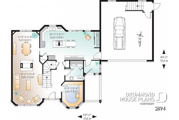 1st level - Good size 3 bedroom house plan with a 2-car garage, bonus storage above garage, home office, and more - Burden