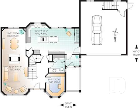 1st level - 3 bedroom Victorian inspired home, 2-car garage, bonus above garage, large double-sided fireplace, study / den - Burden