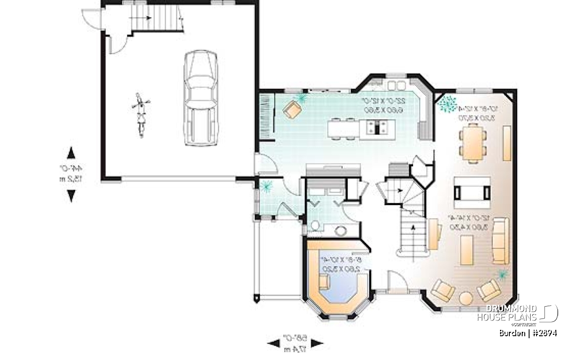 1st level - 3 bedroom Victorian inspired home, 2-car garage, bonus above garage, large double-sided fireplace, study / den - Burden
