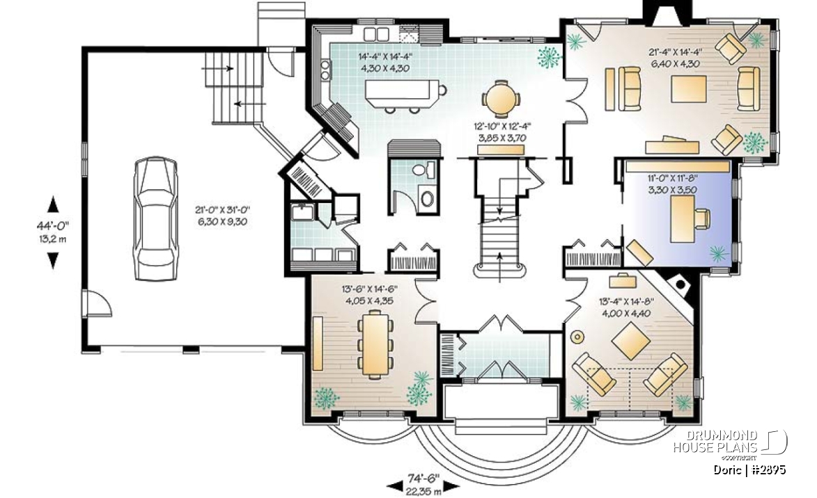 1st level - 4 bedrooms 3.5 bathrooms, master suite, formal living room, 2-car garage, home office, 9' ceiling on main - Doric