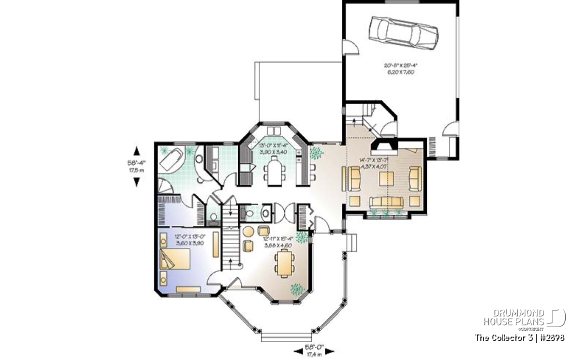1st level - 4 to 5 bedrooms, 3.5 bathrooms Victorian cottage with large bonus space, master suite on main floor - The Collector 3
