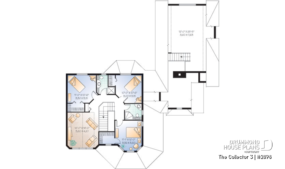 2nd level - 4 to 5 bedrooms, 3.5 bathrooms Victorian cottage with large bonus space, master suite on main floor - The Collector 3