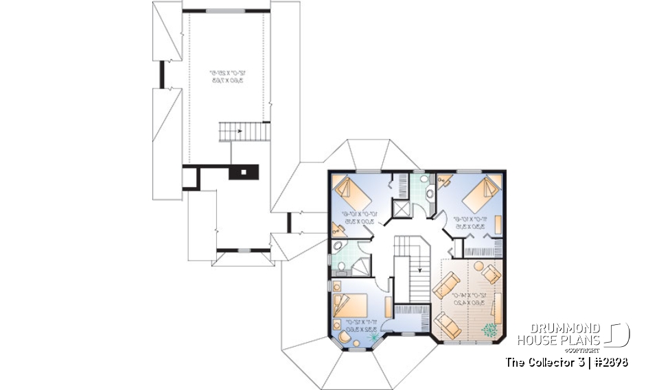 2nd level - 4 to 5 bedrooms, 3.5 bathrooms Victorian cottage with large bonus space, master suite on main floor - The Collector 3