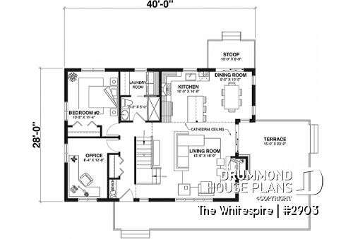 1st level - Modern panoramic chalet house plan with private second floor master suite with ensuite, open concept - The Whitespire