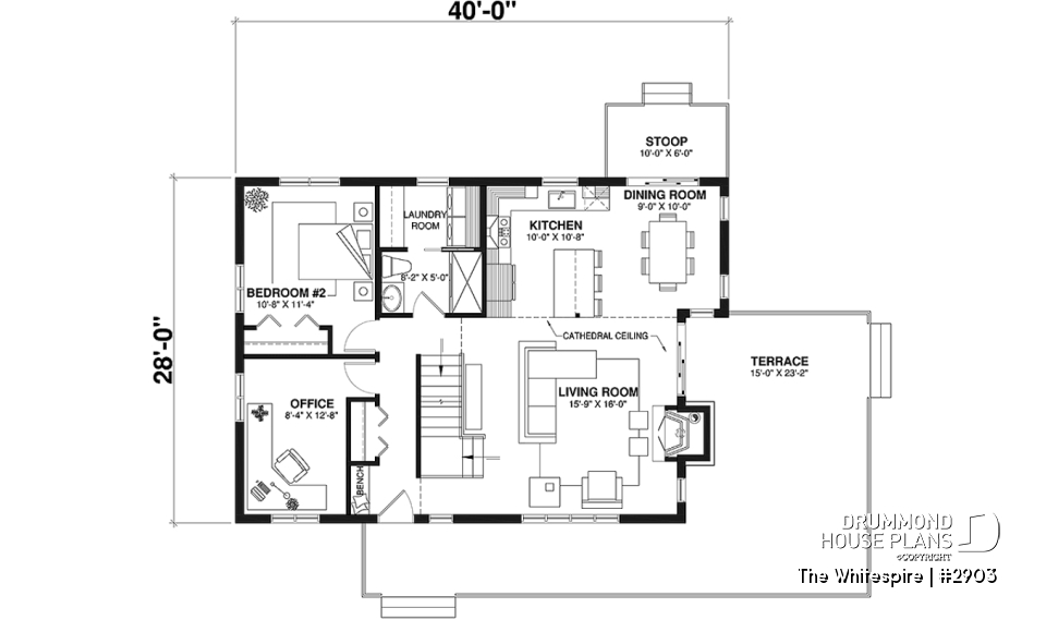 1st level - Modern panoramic chalet house plan with private second floor master suite with ensuite, open concept - The Whitespire