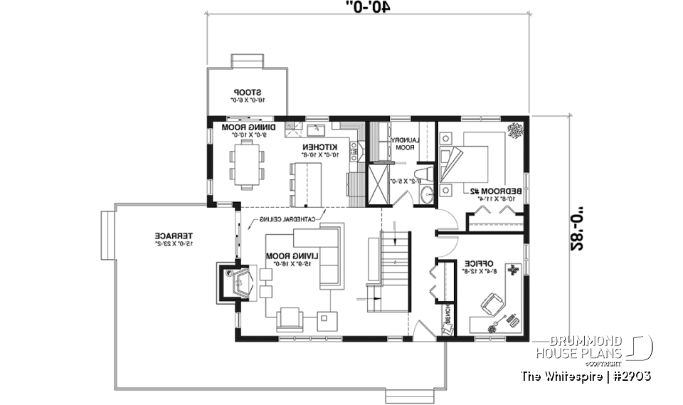 1st level - Modern panoramic chalet house plan with private second floor master suite with ensuite, open concept - The Whitespire