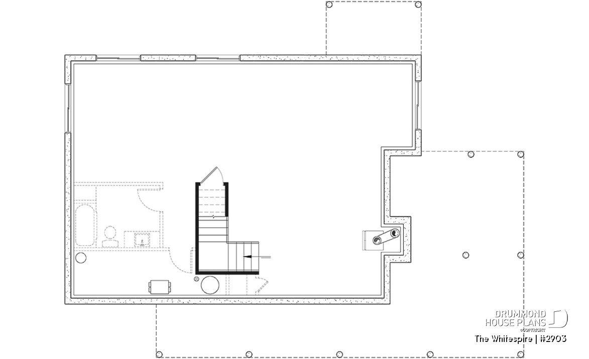 Basement - Modern panoramic chalet house plan with private second floor master suite with ensuite, open concept - The Whitespire