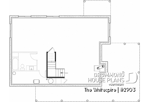 Basement - Modern panoramic chalet house plan with private second floor master suite with ensuite, open concept - The Whitespire