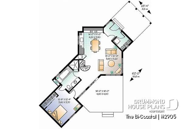 1st level - Modern cottage plan with 2 bedrooms, and lots of natural light - The Bi-Coastal