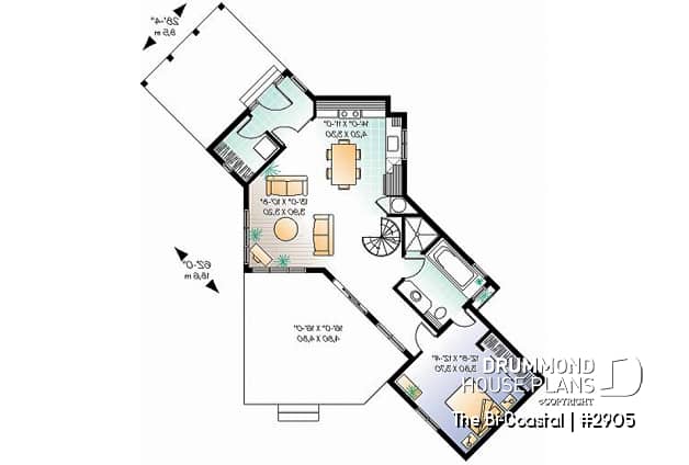 1st level - Modern cottage plan with 2 bedrooms, and lots of natural light - The Bi-Coastal