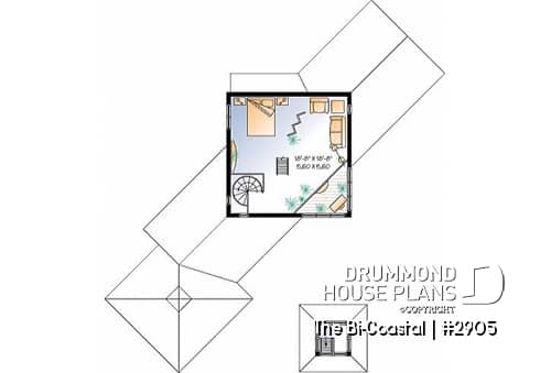 2nd level - Modern cottage plan with 2 bedrooms, and lots of natural light - The Bi-Coastal