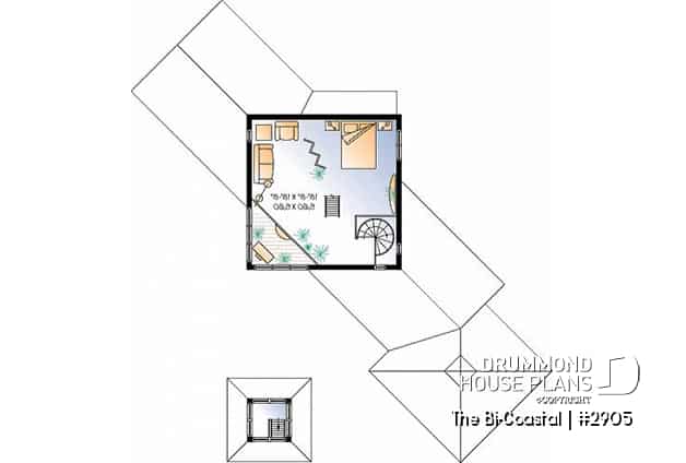 2nd level - Modern cottage plan with 2 bedrooms, and lots of natural light - The Bi-Coastal
