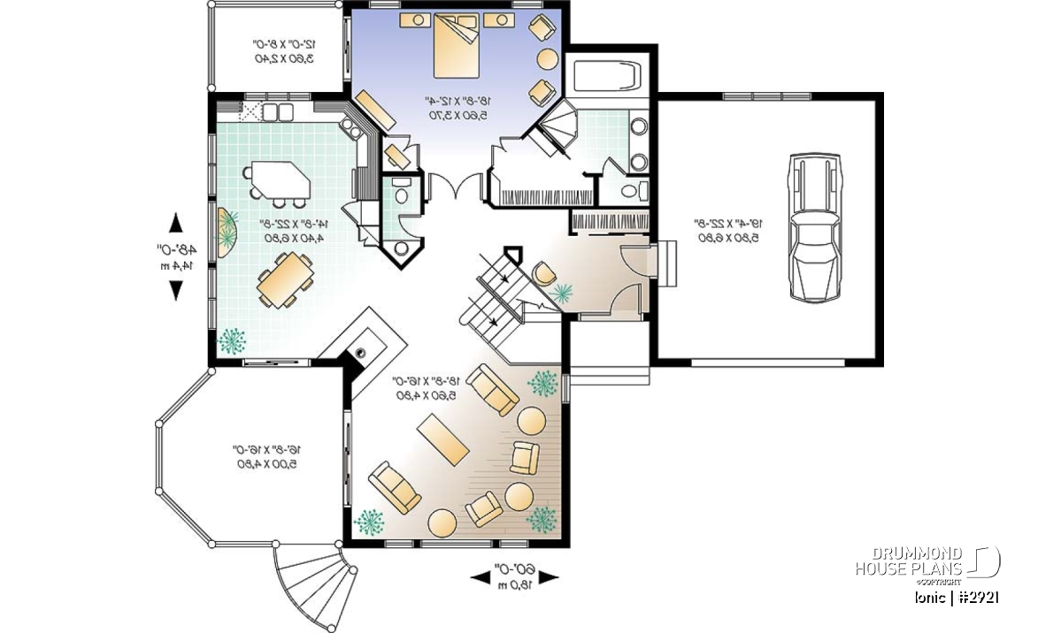 1st level - 4-season vacation home with 2 master suites (total up to 4 bedrooms), 2-car garage, central fireplace - Ionic