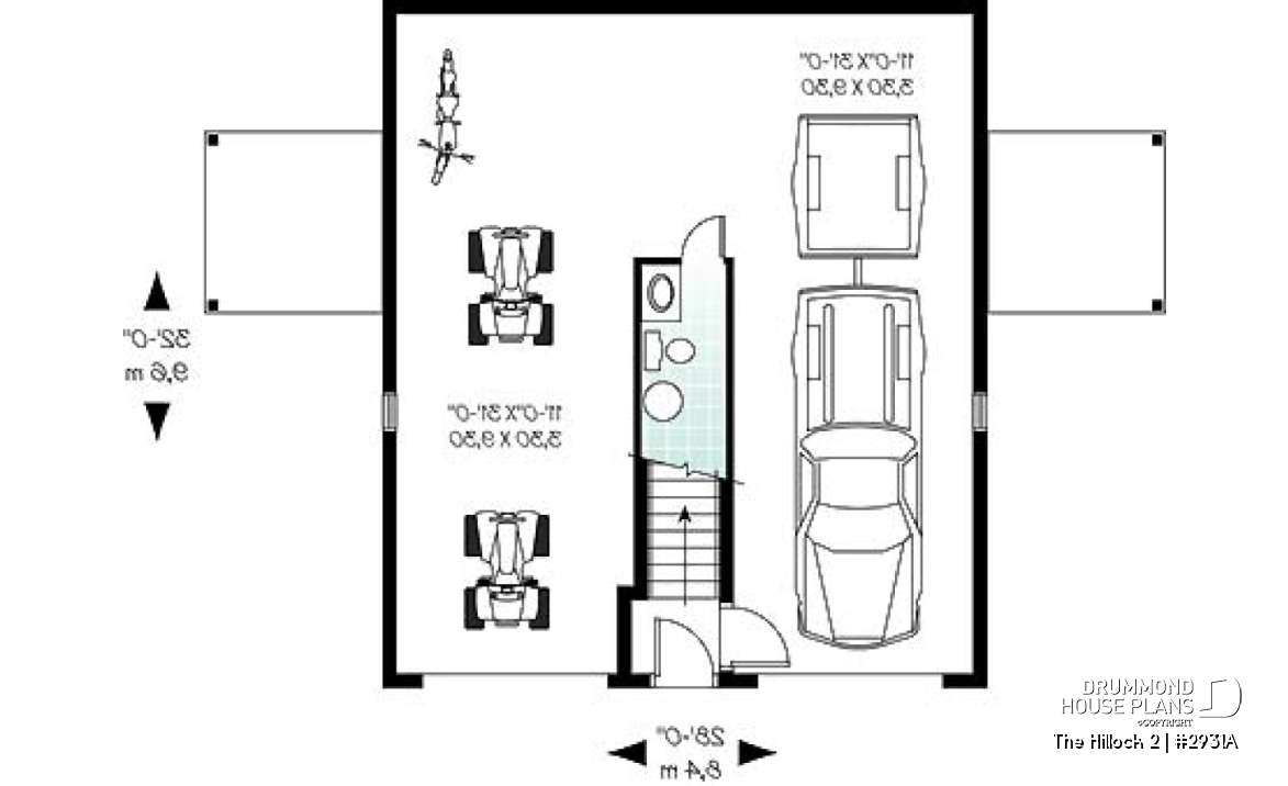 1st level - Large 2-car garage plan with a 2 bedroom apartment on second floor and 2 private balconies - The Hillock 2