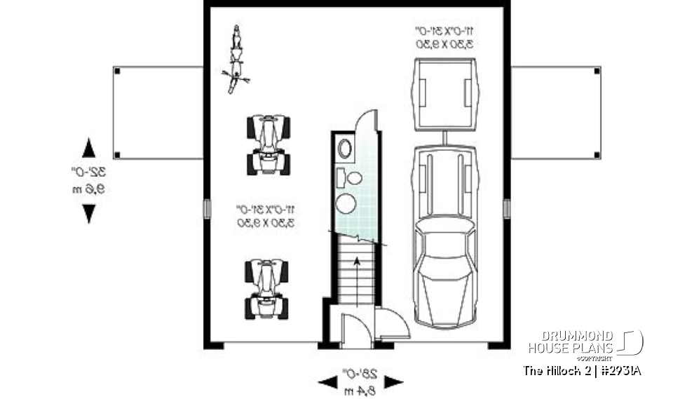 1st level - Large 2-car garage plan with a 2 bedroom apartment on second floor and 2 private balconies - The Hillock 2