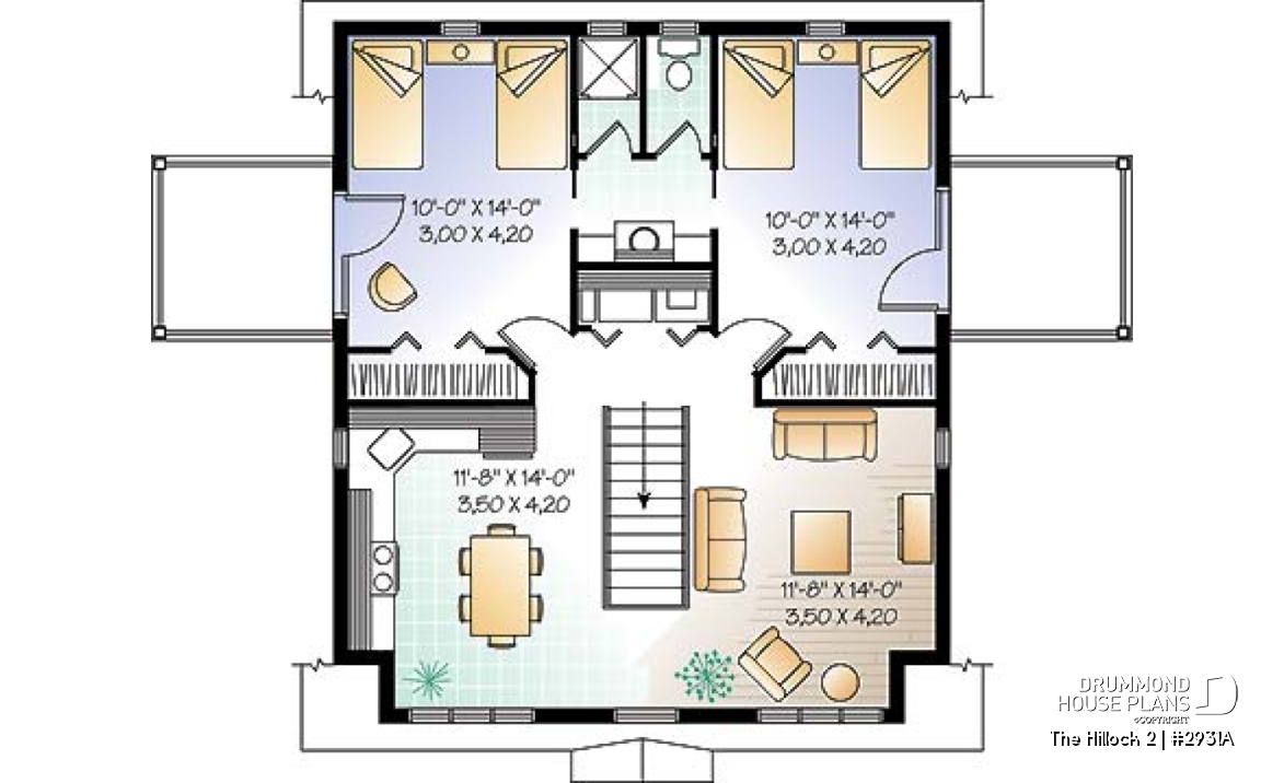 2nd level - Large 2-car garage plan with a 2 bedroom apartment on second floor and 2 private balconies - The Hillock 2