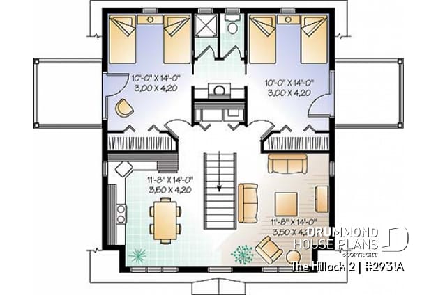 2nd level - Large 2-car garage plan with a 2 bedroom apartment on second floor and 2 private balconies - The Hillock 2