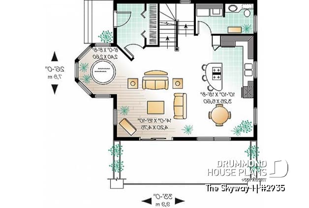 1st level - Open floor plan cottage with interior spa area, and 1 or 2 bedroom option - The Skyway 1