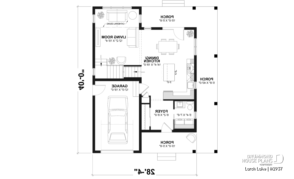 1st level - Compact Farmhouse Design with Garage, 3 to 4 Bedrooms, Optional finished basement, Panoramic Views - Larch Lake