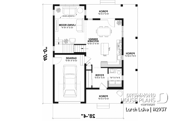 1st level - Compact Farmhouse Design with Garage, 3 to 4 Bedrooms, Optional finished basement, Panoramic Views - Larch Lake