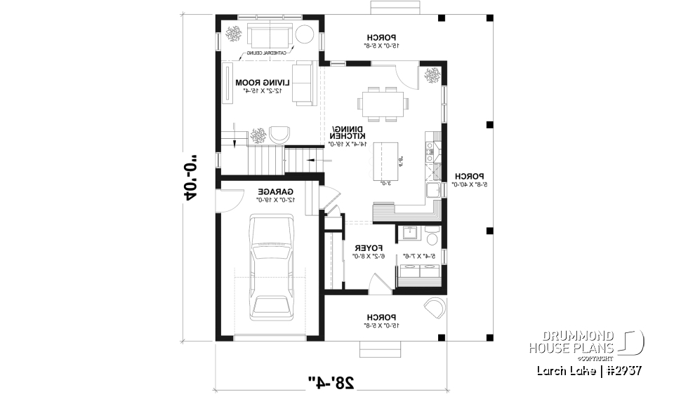 1st level - Compact Farmhouse Design with Garage, 3 to 4 Bedrooms, Optional finished basement, Panoramic Views - Larch Lake