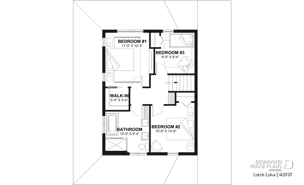 2nd level - Compact Farmhouse Design with Garage, 3 to 4 Bedrooms, Optional finished basement, Panoramic Views - Larch Lake
