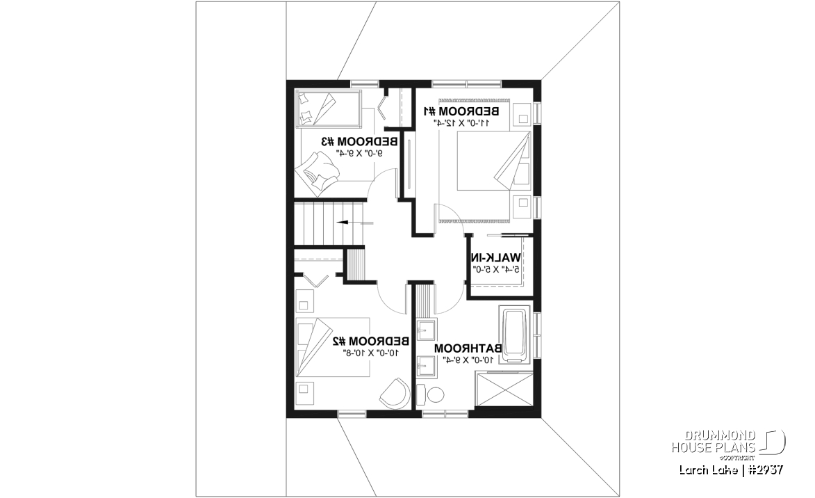 2nd level - Compact Farmhouse Design with Garage, 3 to 4 Bedrooms, Optional finished basement, Panoramic Views - Larch Lake