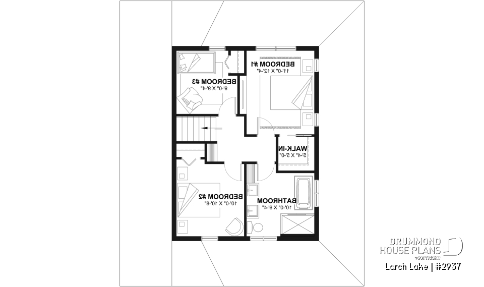 2nd level - Compact Farmhouse Design with Garage, 3 to 4 Bedrooms, Optional finished basement, Panoramic Views - Larch Lake