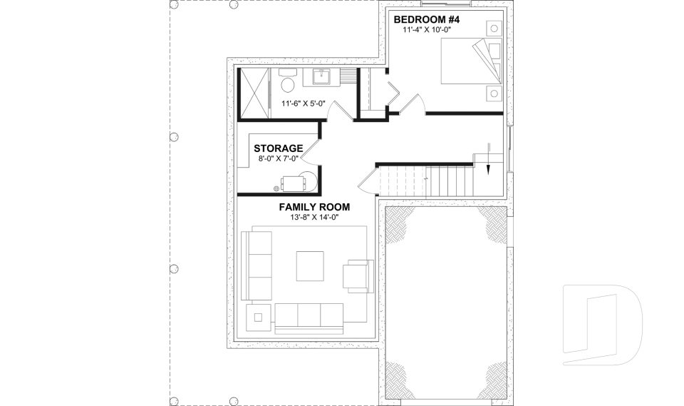 Finished basement (Optional $) -  - Larch Lake