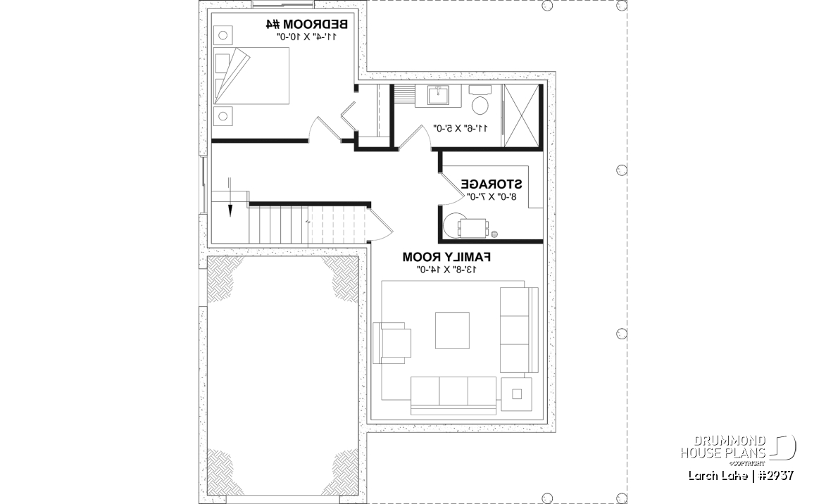 Finished basement (Optional $) - Compact Farmhouse Design with Garage, 3 to 4 Bedrooms, Optional finished basement, Panoramic Views - Larch Lake