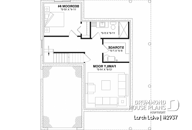 Finished basement (Optional $) - Compact Farmhouse Design with Garage, 3 to 4 Bedrooms, Optional finished basement, Panoramic Views - Larch Lake