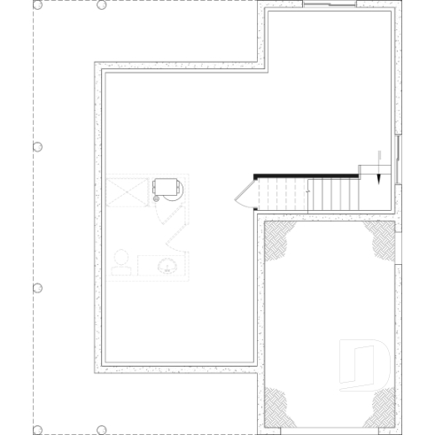 Unfinished basement - Compact Farmhouse Design with Garage, 3 to 4 Bedrooms, Optional finished basement, Panoramic Views - Larch Lake