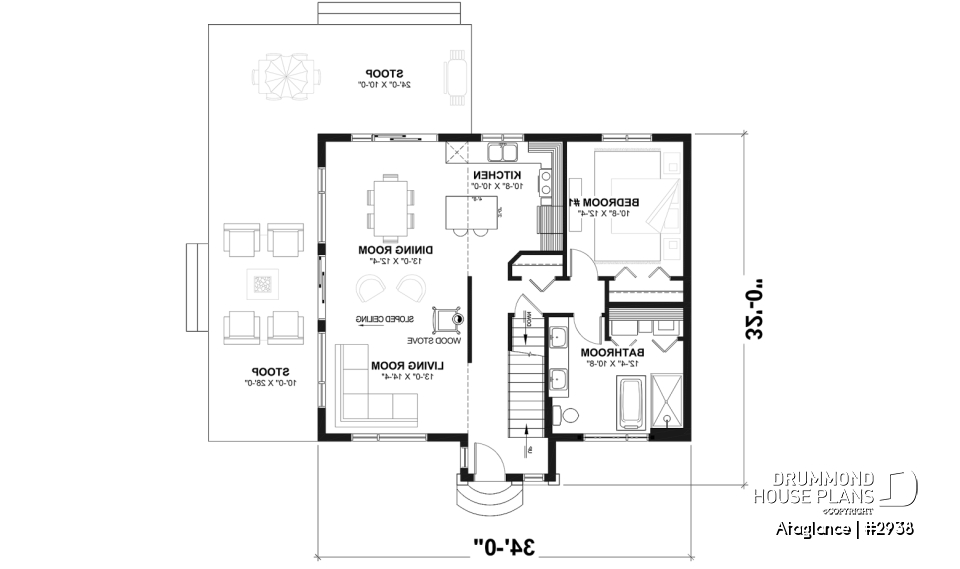 1st level - Bright Modern Vacation Home with Mezzanine and Sloped Ceiling, Perfect for Lakeside or Nature Lots. - Ataglance