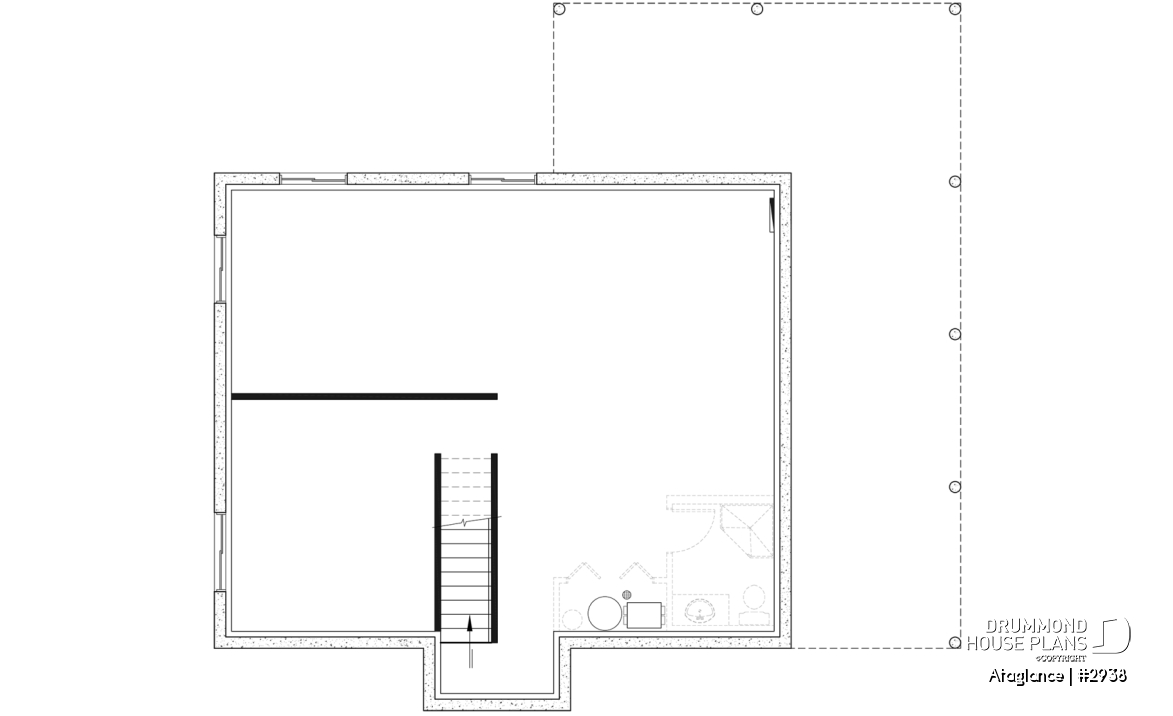 Unfinished basement - Bright Modern Vacation Home with Mezzanine and Sloped Ceiling, Perfect for Lakeside or Nature Lots. - Ataglance