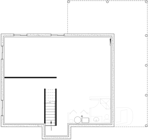 Unfinished basement - Bright Modern Vacation Home with Mezzanine and Sloped Ceiling, Perfect for Lakeside or Nature Lots. - Ataglance