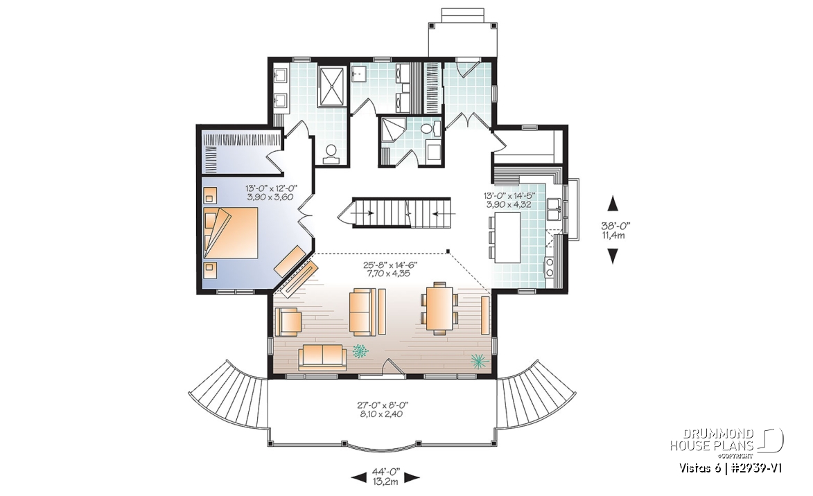 1st level - 4 bedrooms lakefront cottage, walkout basement, master suite on first floor, panoramic views - Vistas 6