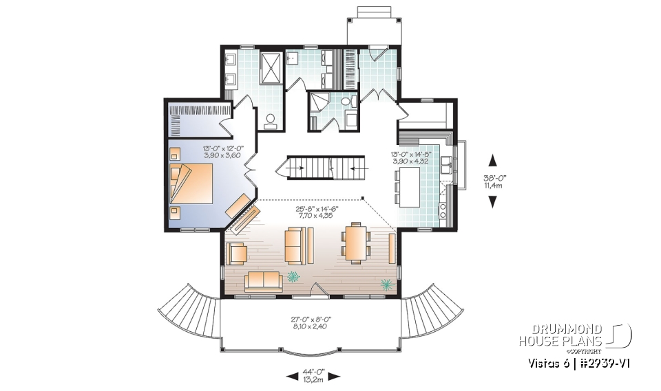 1st level - 4 bedrooms lakefront cottage, walkout basement, master suite on first floor, panoramic views - Vistas 6