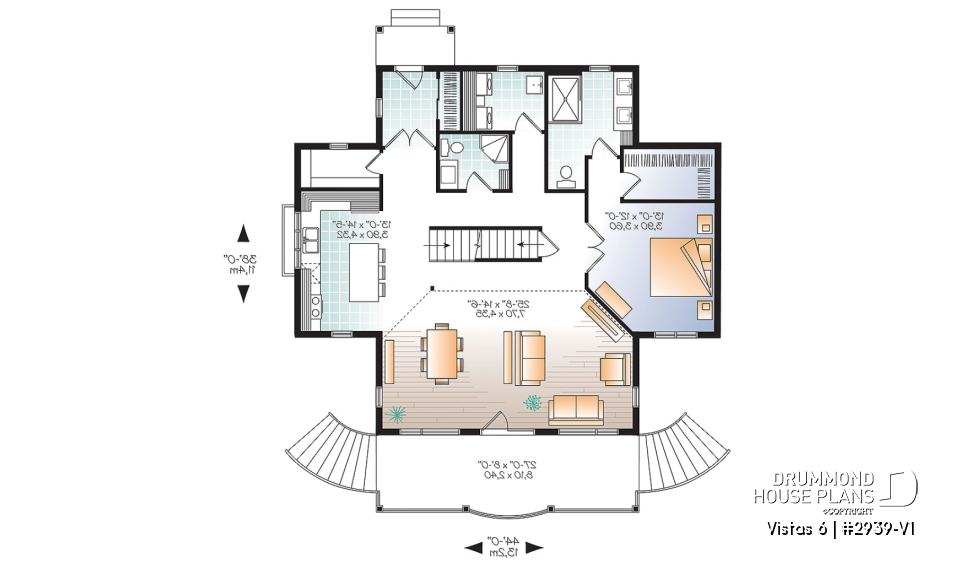 1st level - 4 bedrooms lakefront cottage, walkout basement, master suite on first floor, panoramic views - Vistas 6