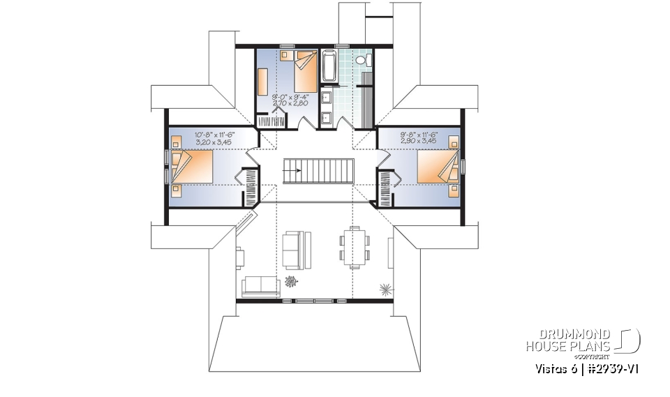 2nd level - 4 bedrooms lakefront cottage, walkout basement, master suite on first floor, panoramic views - Vistas 6