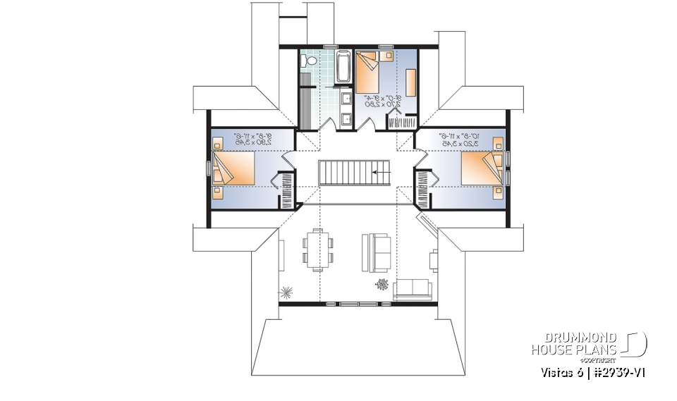 2nd level - 4 bedrooms lakefront cottage, walkout basement, master suite on first floor, panoramic views - Vistas 6