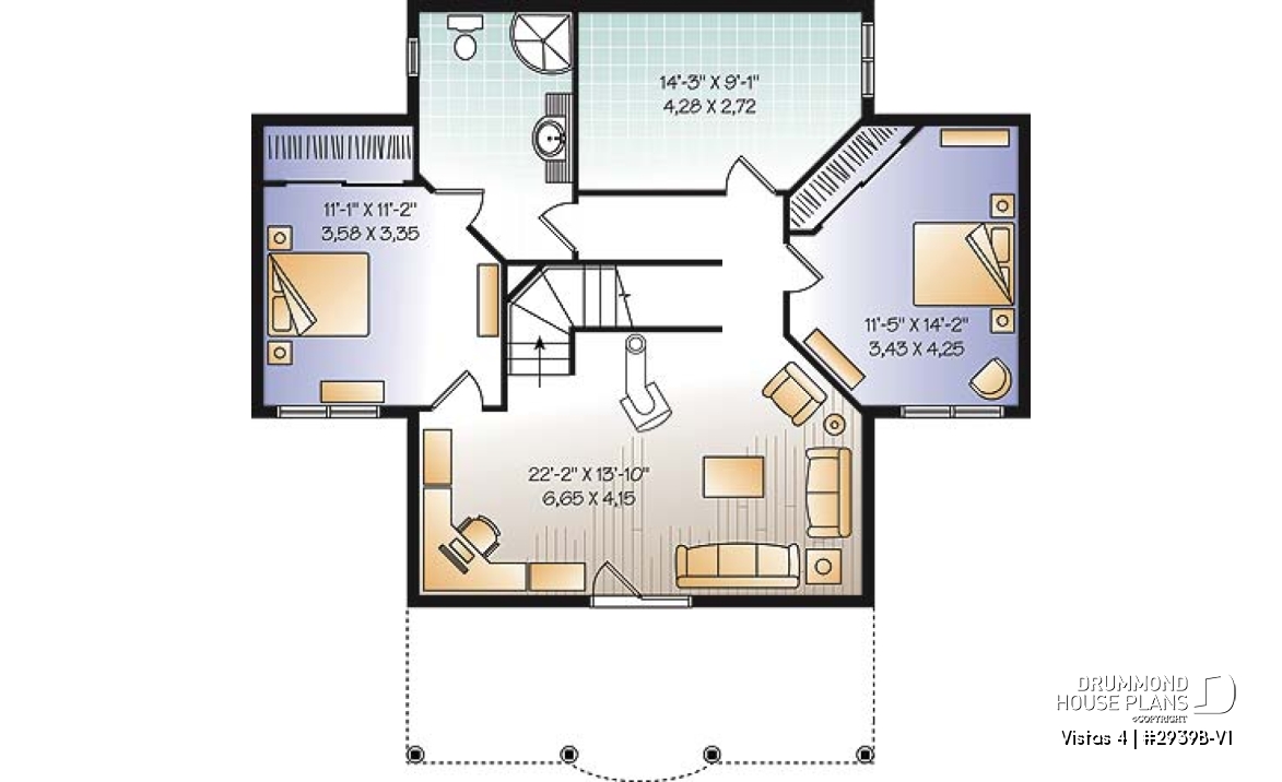Basement - Vacation home design, 1 to 4 bedrooms, 2 family rooms, open floor plan, finished walkout basement - Vistas 4