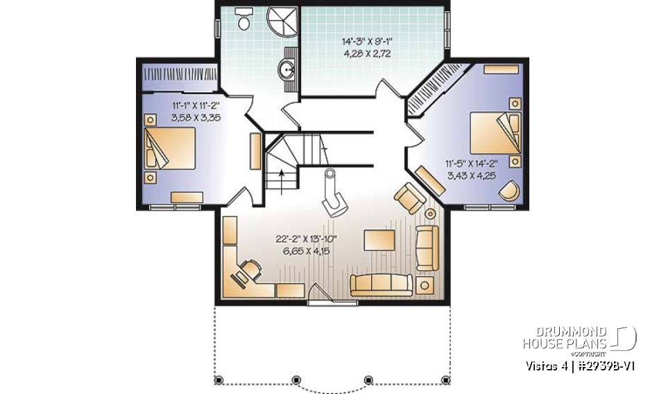 Basement - Vacation home design, 1 to 4 bedrooms, 2 family rooms, open floor plan, finished walkout basement - Vistas 4