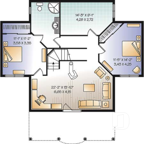 Basement - Vacation home design, 1 to 4 bedrooms, 2 family rooms, open floor plan, finished walkout basement - Vistas 4