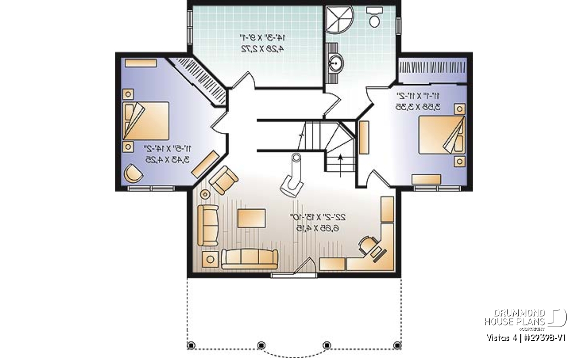 Basement - Vacation home design, 1 to 4 bedrooms, 2 family rooms, open floor plan, finished walkout basement - Vistas 4
