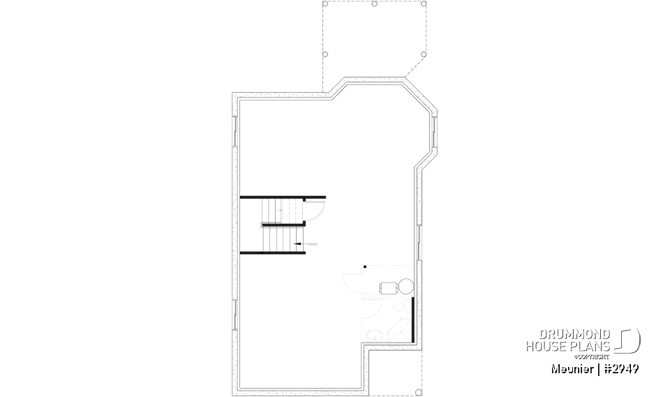 Basement - Cottage plan with a large master bedroom (sitting area), great natural lights, laundry on main floor - Meunier
