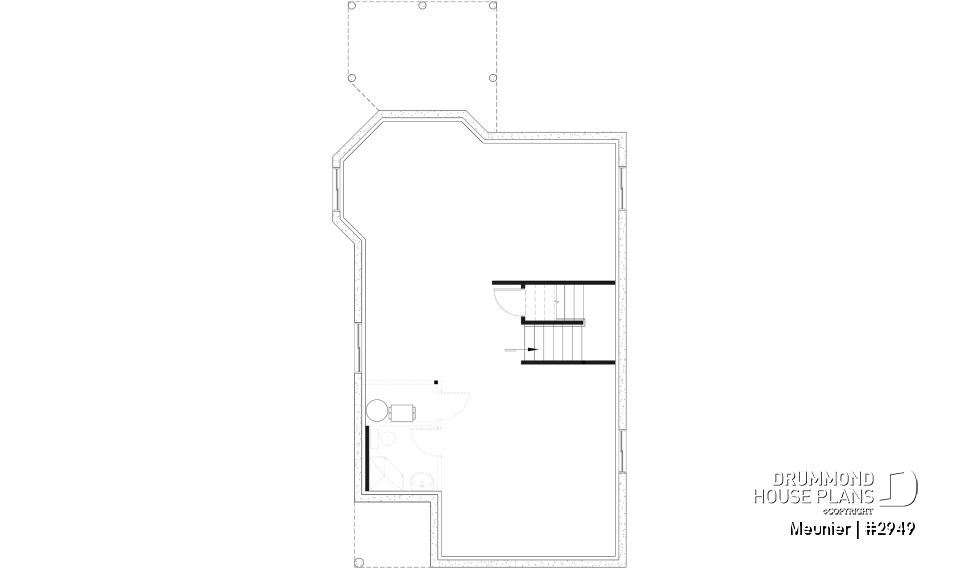 Basement - Cottage plan with a large master bedroom (sitting area), great natural lights, laundry on main floor - Meunier