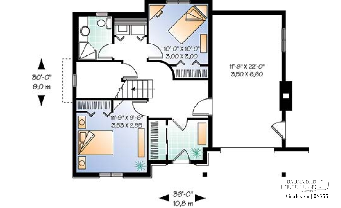 Basement - Reverse floor plans, ski chalet with one-car garage, open floor plan concept, fireplace, master on main - Charleston
