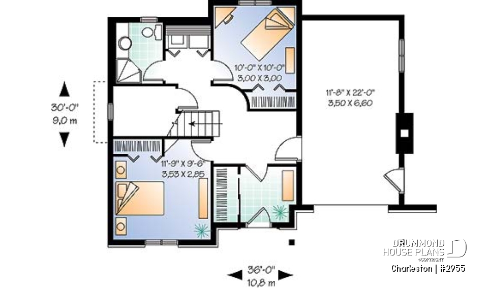 Basement - Reverse floor plans, ski chalet with one-car garage, open floor plan concept, fireplace, master on main - Charleston