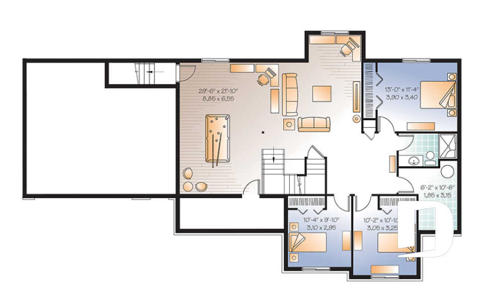 Finished basement (Optional $) -  - Primrose 2